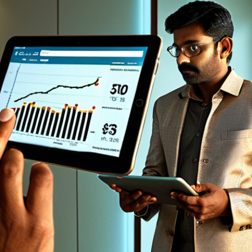 Home 17 **Prompt:** An Indian individual, mid-30s, stands confidently in a modern, sunlit room, their gaze fixed on a sleek tablet displaying complex financial graphs and digital investment platforms. One hand rests on a stack of traditional currency notes, symbolizing past methods, while the other gestures towards the digital screen, representing the future of finance. Behind them, a subtle glow emanates from abstract digital patterns, merging with a stylized 'growing plant' made of shimmering data streams and coins, symbolizing secure wealth accumulation and technological advancement. The atmosphere is optimistic and technologically advanced, with a focus on smart, modern wealth management. High detail, sharp focus, vibrant colors, realistic, cinematic lighting.
