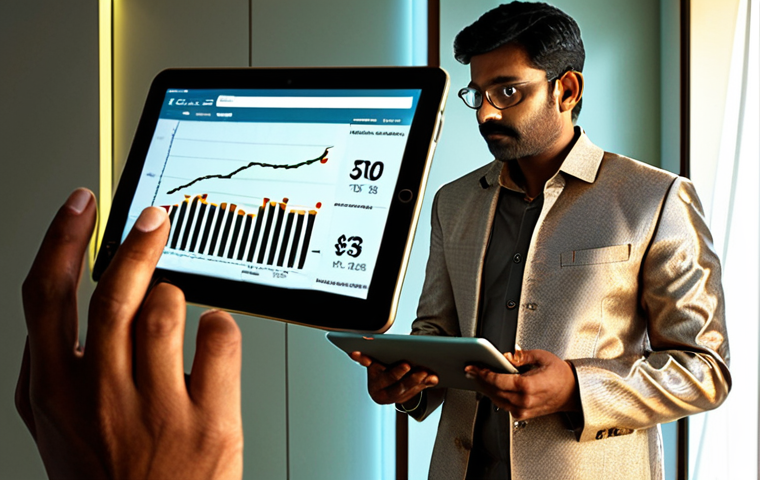 **Prompt:** An Indian individual, mid-30s, stands confidently in a modern, sunlit room, their gaze fixed on a sleek tablet displaying complex financial graphs and digital investment platforms. One hand rests on a stack of traditional currency notes, symbolizing past methods, while the other gestures towards the digital screen, representing the future of finance. Behind them, a subtle glow emanates from abstract digital patterns, merging with a stylized 'growing plant' made of shimmering data streams and coins, symbolizing secure wealth accumulation and technological advancement. The atmosphere is optimistic and technologically advanced, with a focus on smart, modern wealth management. High detail, sharp focus, vibrant colors, realistic, cinematic lighting.