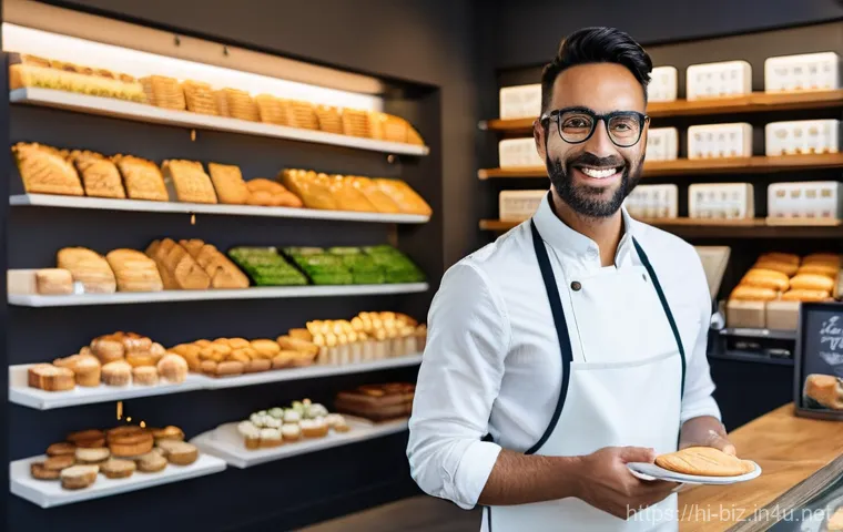 AI 기반 경영 의사결정 - **AI Empowering a Small Business Owner:** A vibrant, high-definition photo of a diverse, smiling sma...