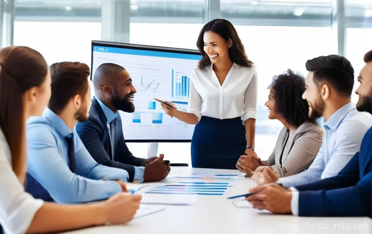 조직 개발 - Inspiring Leadership and Team Growth**

A vibrant, professional photograph of a diverse team (men an...