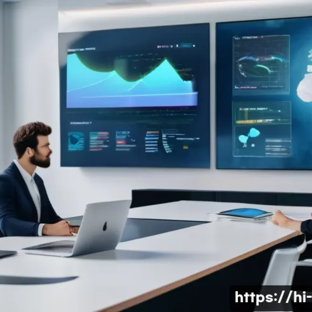 경영 전략 사례 연구 - **Prompt:** "A vibrant, futuristic office environment where diverse professionals are collaborativel...