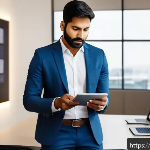 Home 32 가격 결정 이론 - A professional business setting showing a confident Indian male entrepreneur in his 30s analyzing pr...