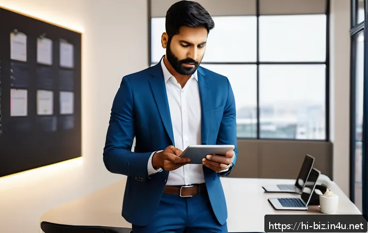 가격 결정 이론 - A professional business setting showing a confident Indian male entrepreneur in his 30s analyzing pr...