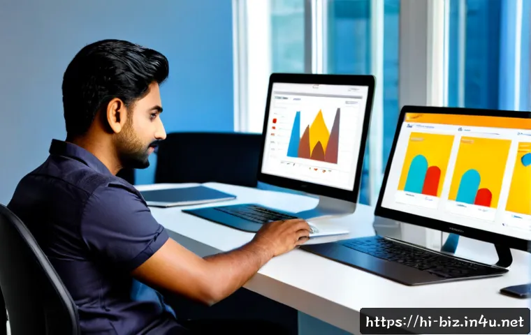 광고 캠페인 설계 - Photorealistic Indian marketing professional planning an advertising campaign at a clean modern desk...